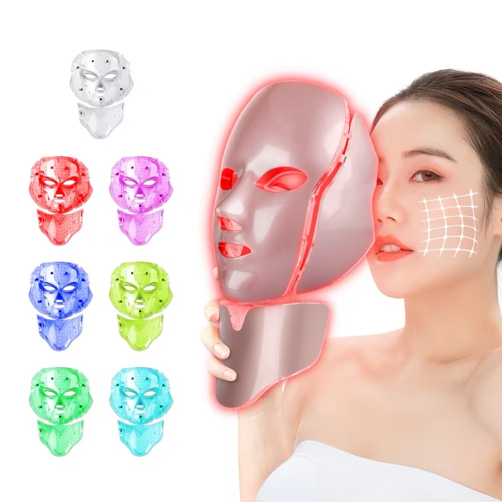 7 Colors LED Facial Mask with Neck Face Care Treatment My Store